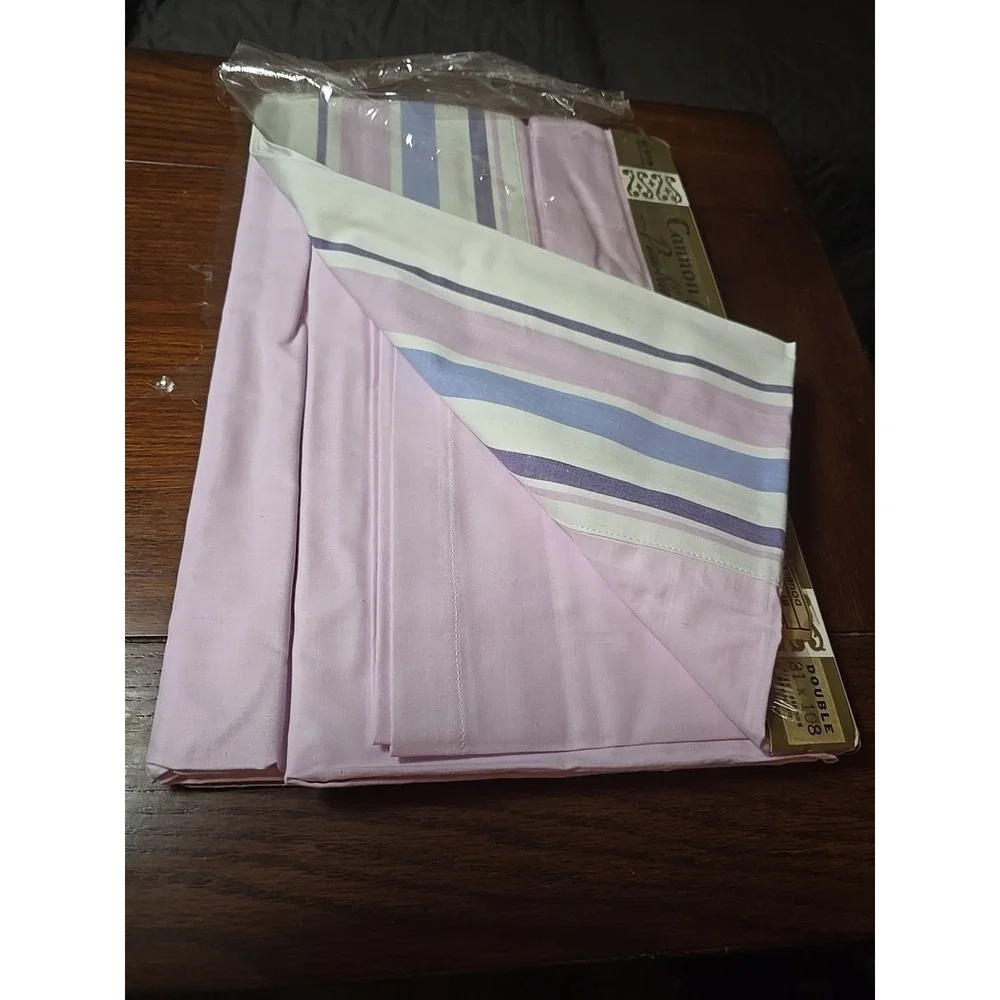 Vintage USA Cannon‎ Combspun Percale Sheet Double Bed 81x108 Pima Blend Cotton